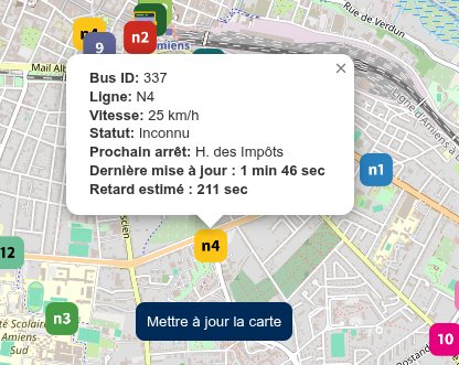 Capture d'écran du projet Ametis Live Map