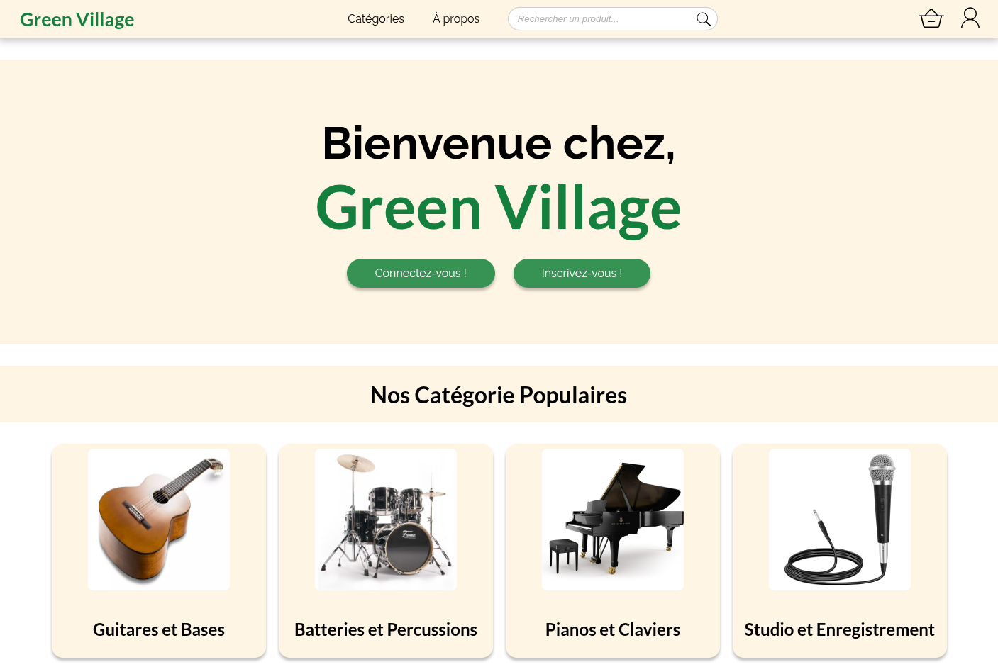 Capture d'écran du projet Green Village